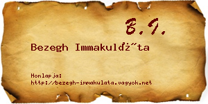 Bezegh Immakuláta névjegykártya